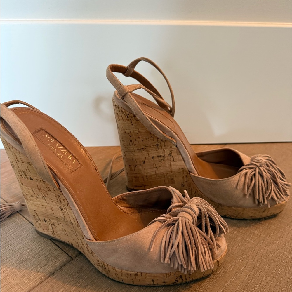 Aquazzarea Wedge Sandals with Fringe
